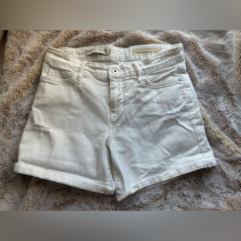 Anthropologie White Jean Shorts Classic Denim Style